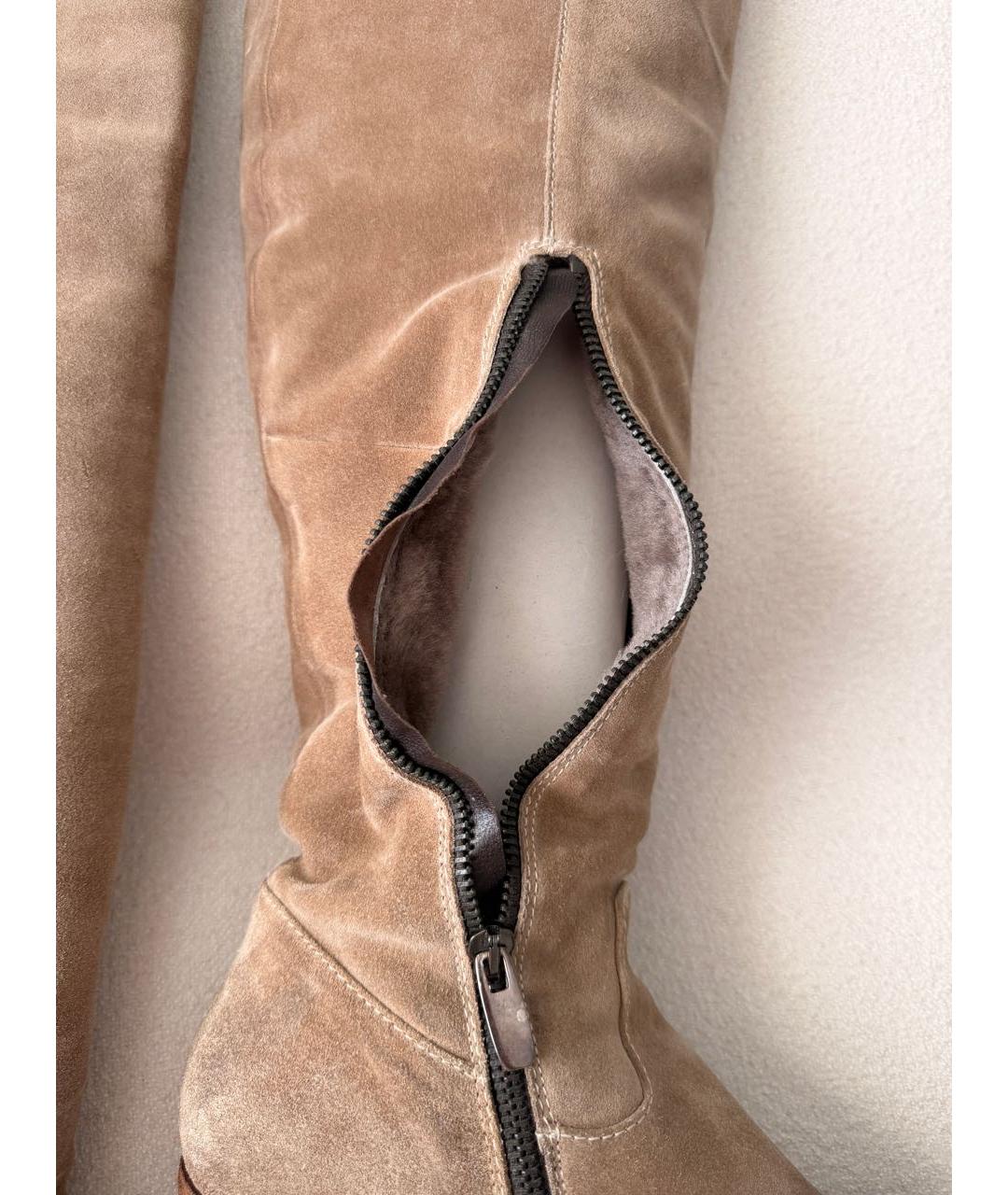 Fabio Gavazzi Бежевые замшевые сапоги, фото 4