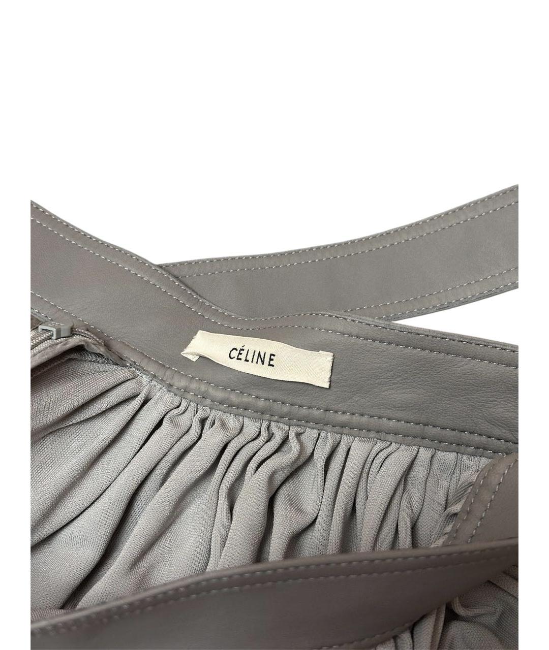 CELINE Серая вискозная юбка миди, фото 3