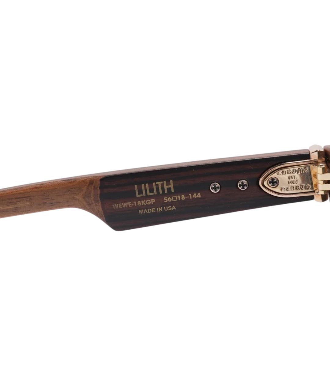 CHROME HEARTS Коричневые деревянные солнцезащитные очки, фото 4