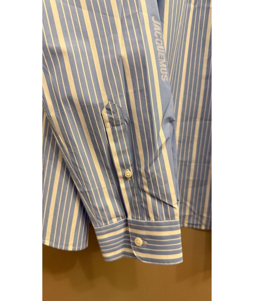 JACQUEMUS Голубая хлопковая классическая рубашка, фото 4