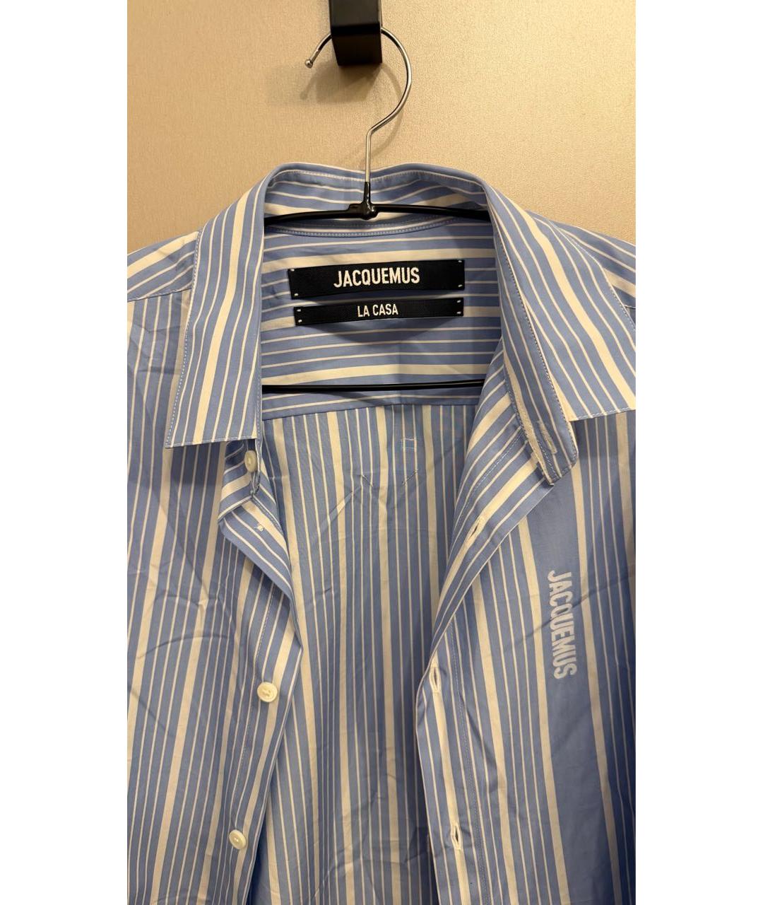 JACQUEMUS Голубая хлопковая классическая рубашка, фото 3