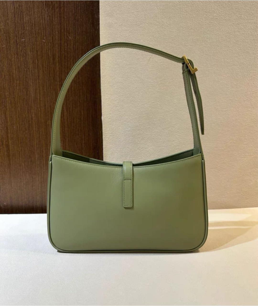 SAINT LAURENT Зеленая кожаная сумка через плечо, фото 3