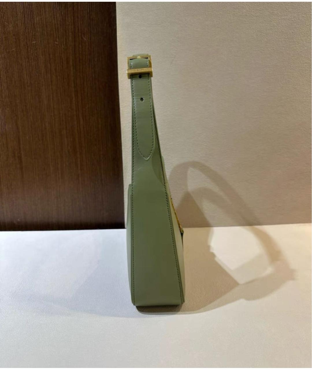SAINT LAURENT Зеленая кожаная сумка через плечо, фото 4