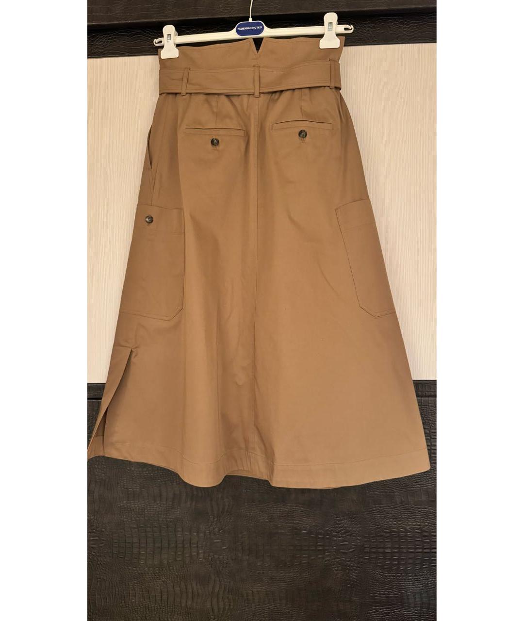 WEEKEND MAX MARA Бежевая хлопковая юбка макси, фото 2