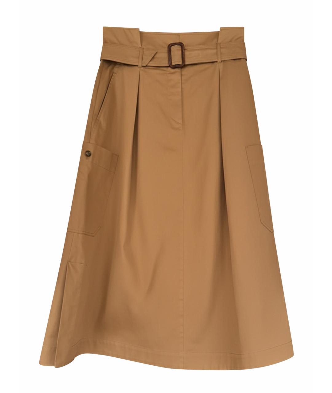 WEEKEND MAX MARA Бежевая хлопковая юбка макси, фото 1