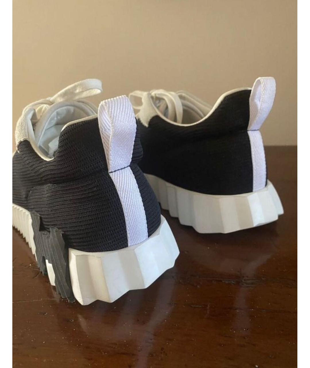 HERMES Черные кожаные низкие кроссовки / кеды, фото 3