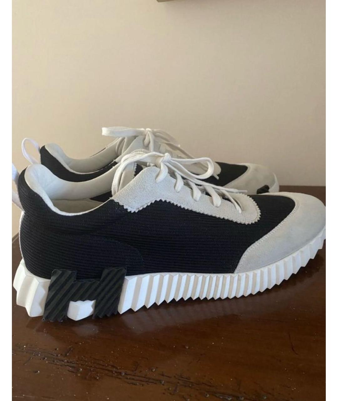 HERMES Черные кожаные низкие кроссовки / кеды, фото 7