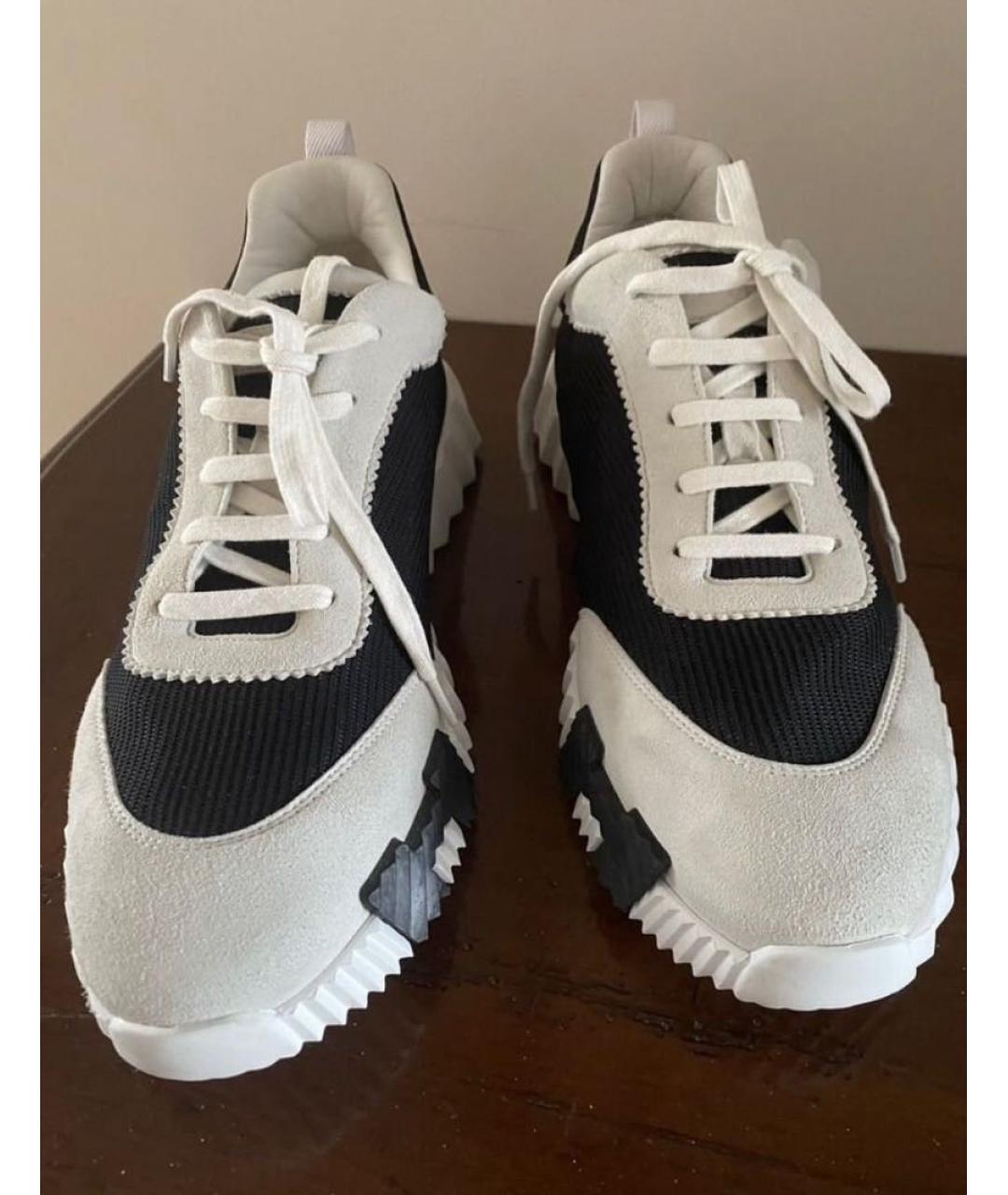 HERMES Черные кожаные низкие кроссовки / кеды, фото 2