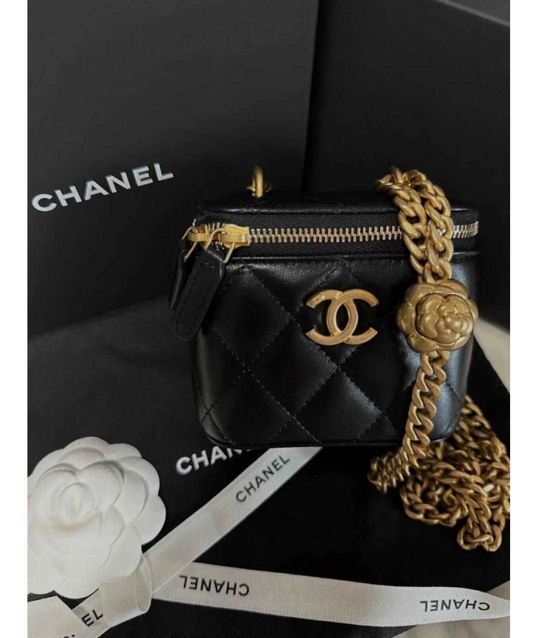 CHANEL Черная кожаная сумка через плечо, фото 2