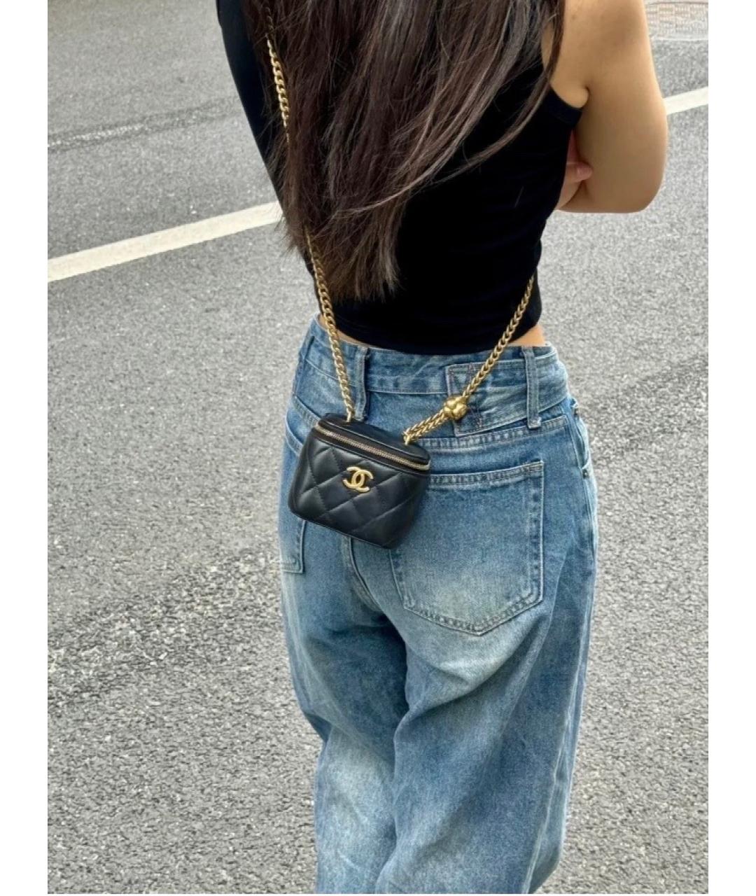 CHANEL Черная кожаная сумка через плечо, фото 3