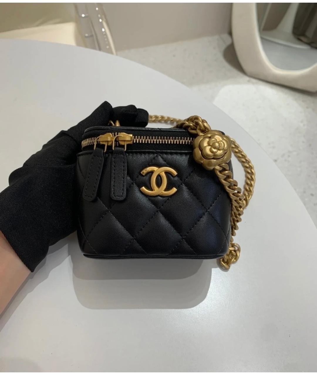 CHANEL Черная кожаная сумка через плечо, фото 10