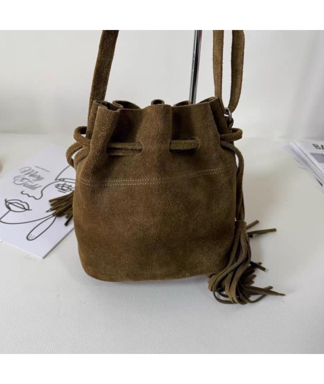 PRADA Хаки замшевая сумка через плечо, фото 3