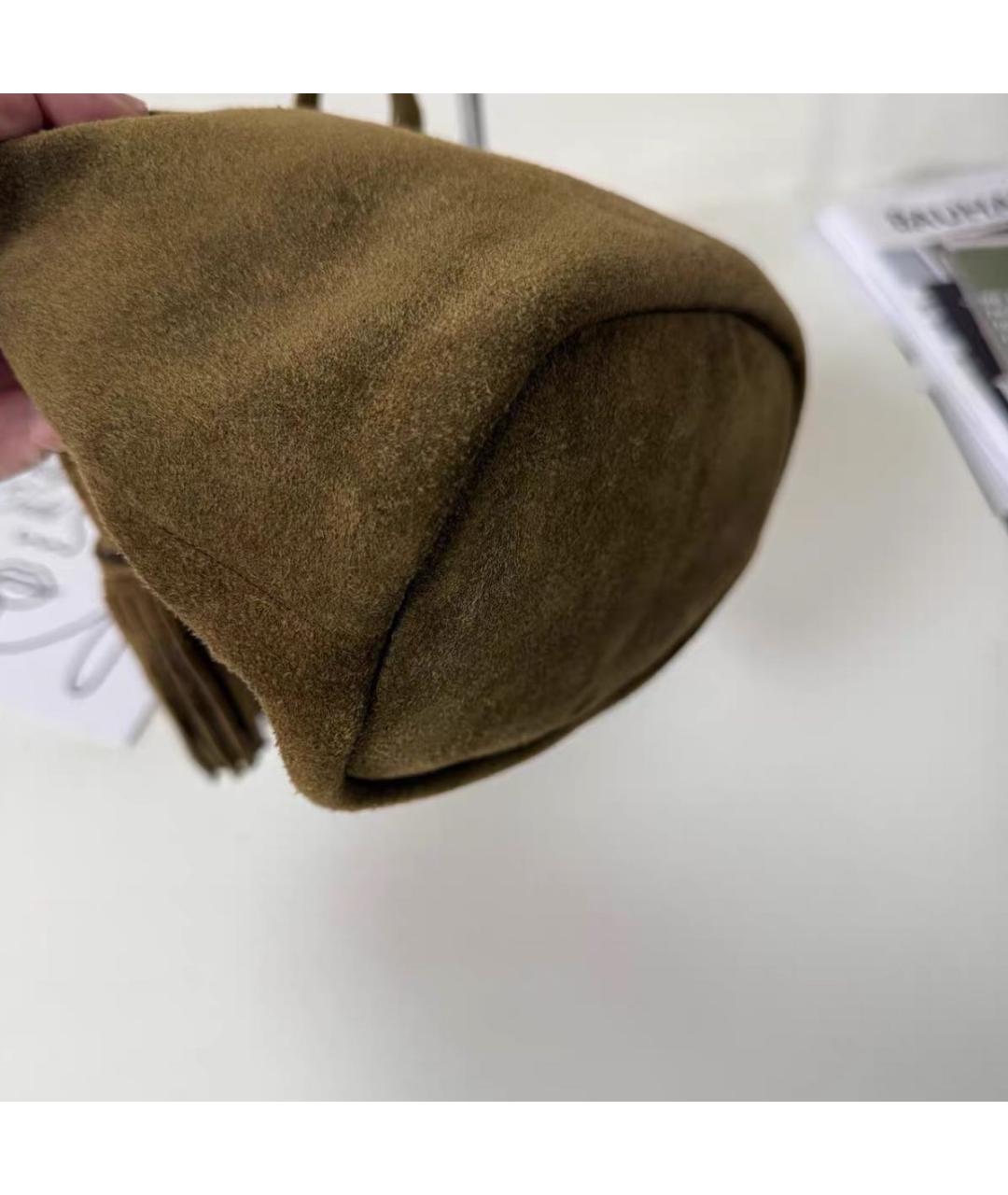 PRADA Хаки замшевая сумка через плечо, фото 6