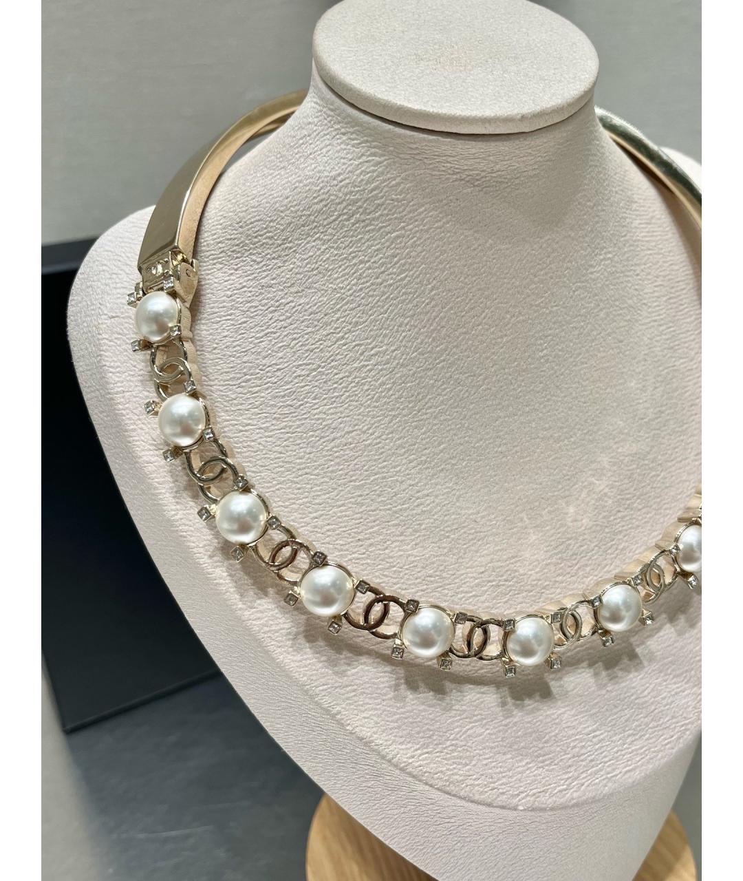 CHANEL Золотое металлическое колье, фото 4