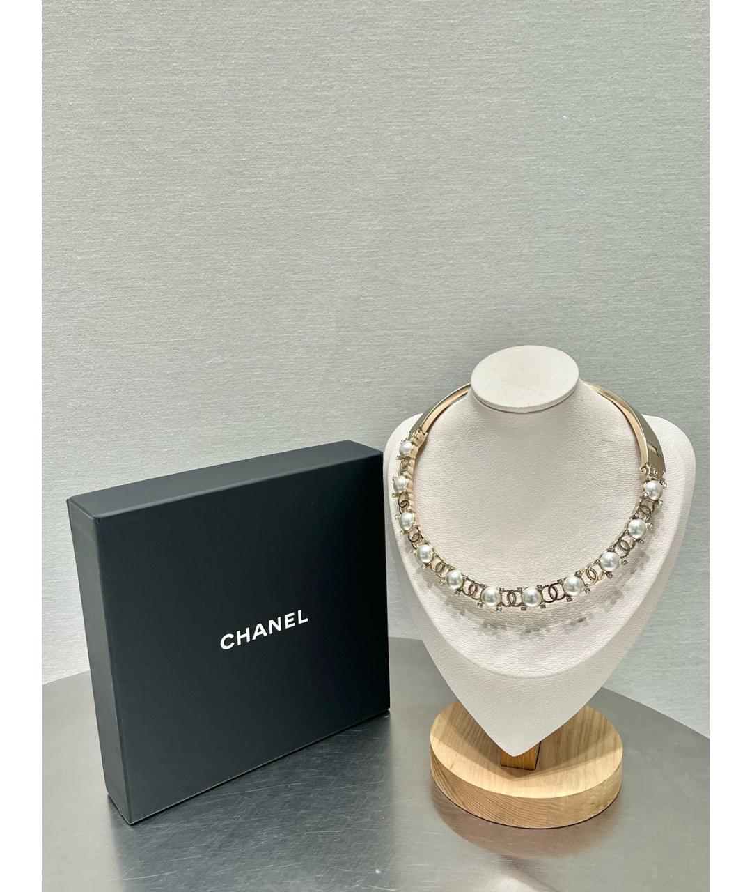 CHANEL Золотое металлическое колье, фото 2