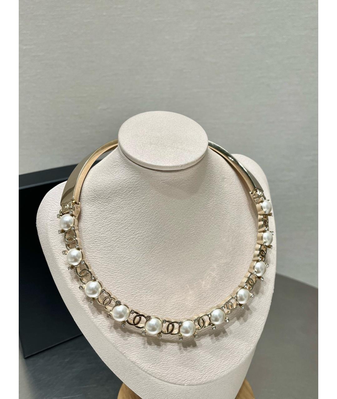 CHANEL Золотое металлическое колье, фото 3