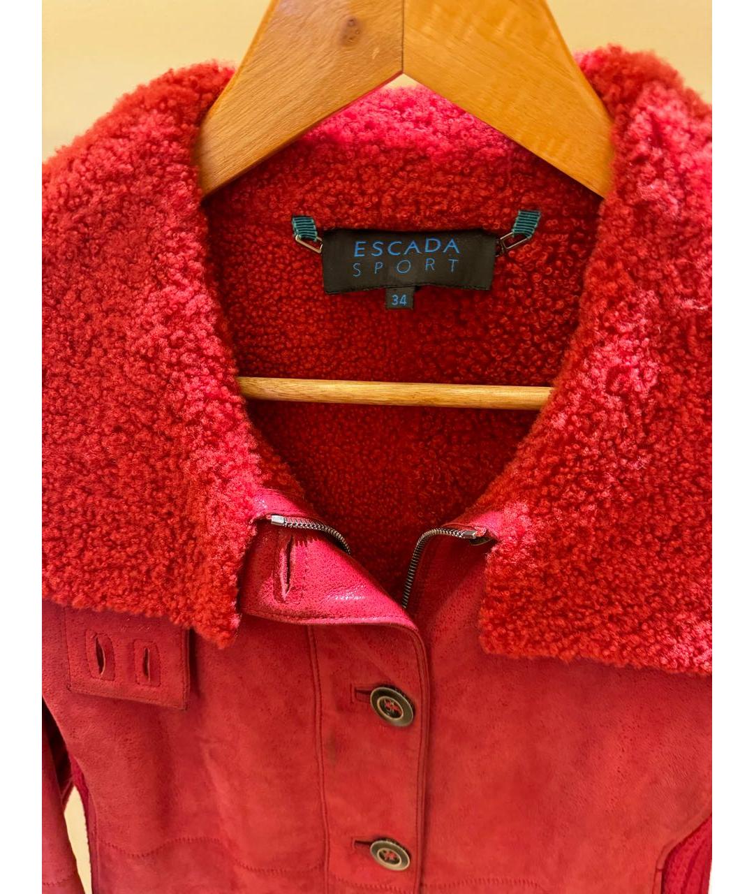 ESCADA Красная замшевая дубленка, фото 3
