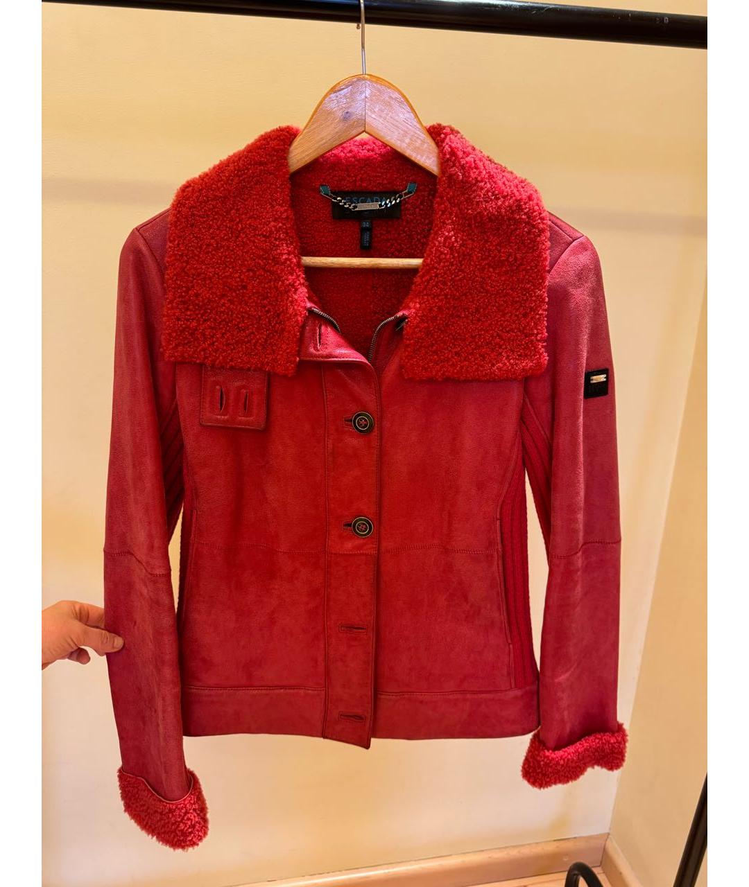 ESCADA Красная замшевая дубленка, фото 4