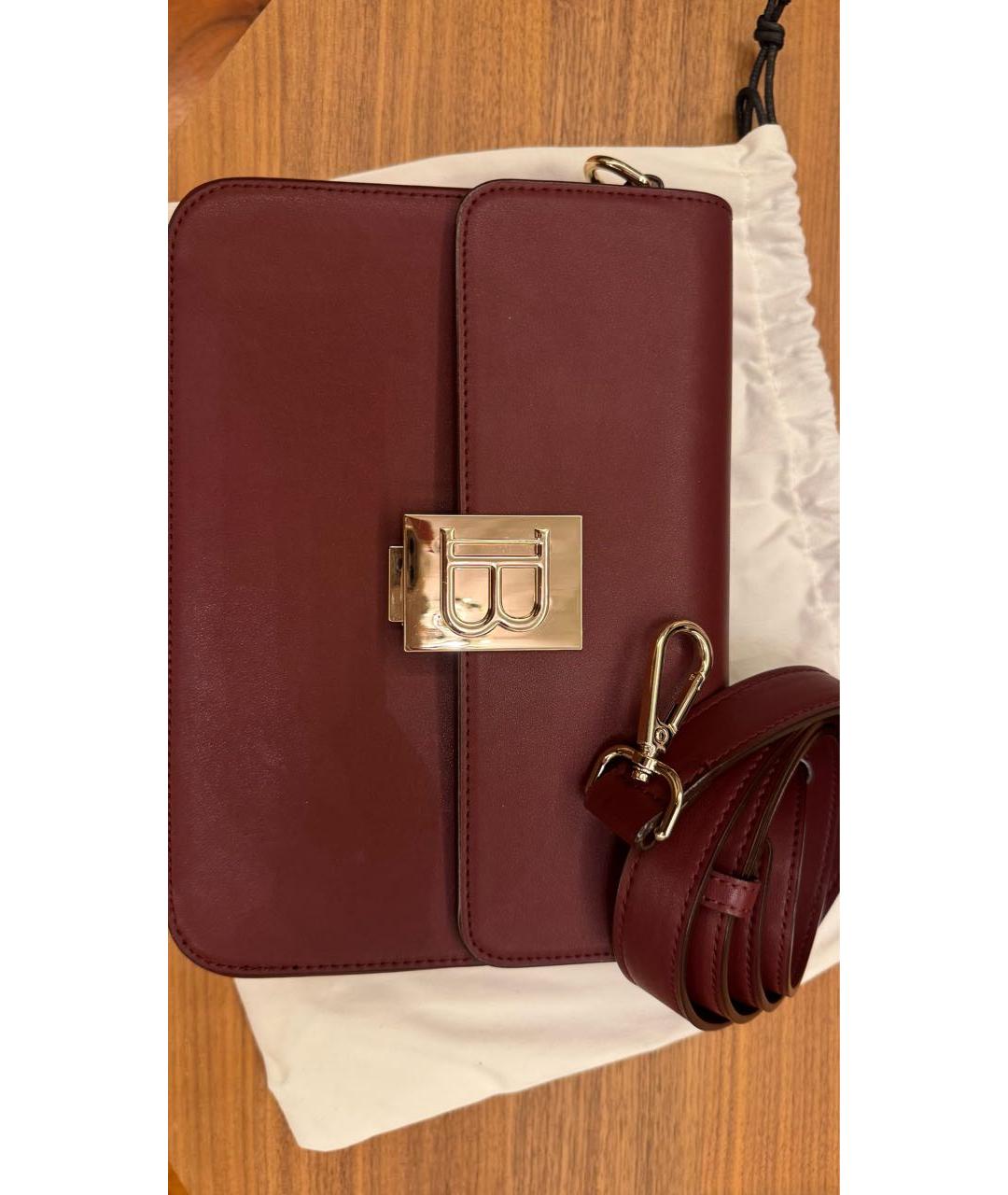 BALMAIN Бордовая кожаная сумка через плечо, фото 5