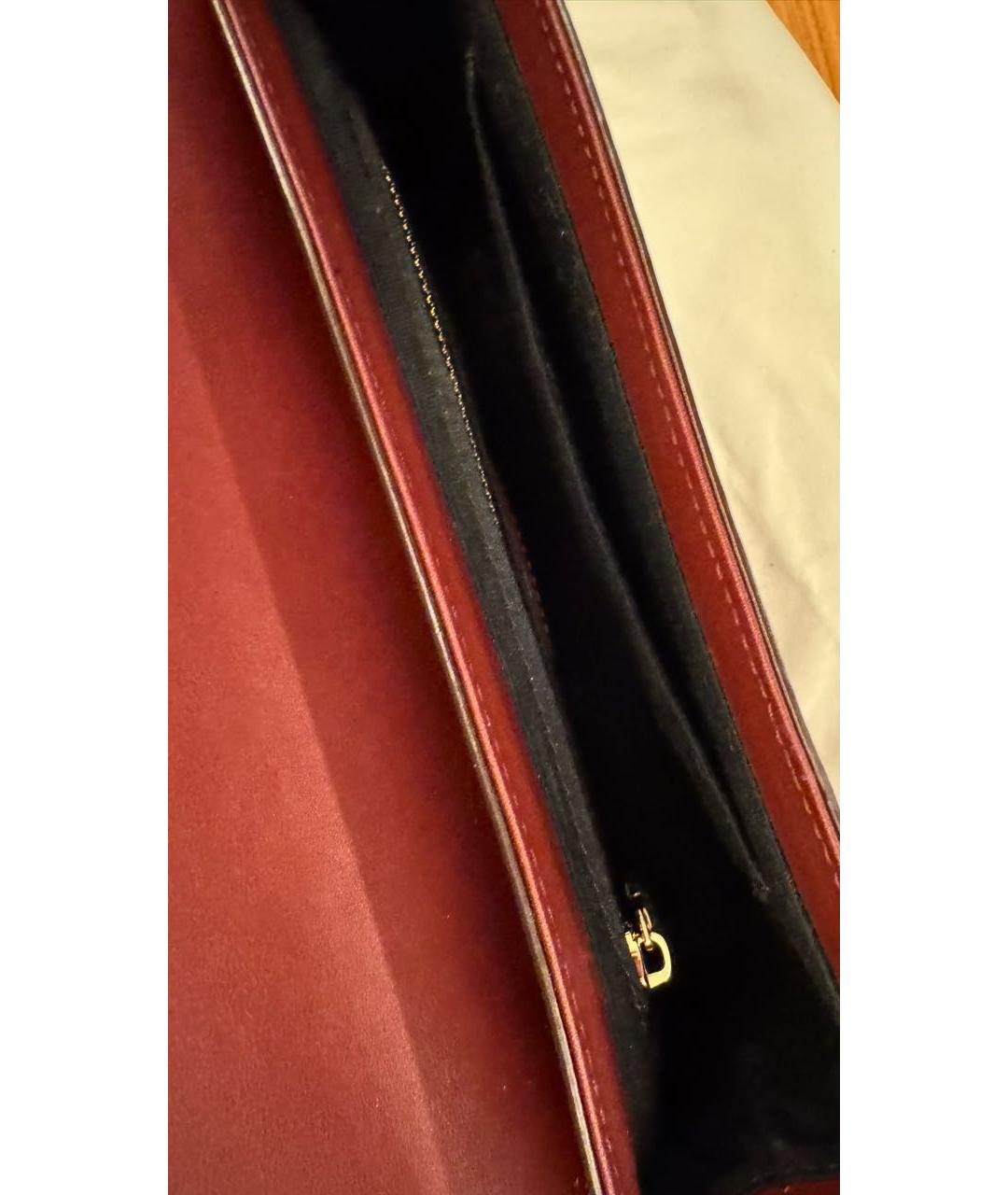 BALMAIN Бордовая кожаная сумка через плечо, фото 4