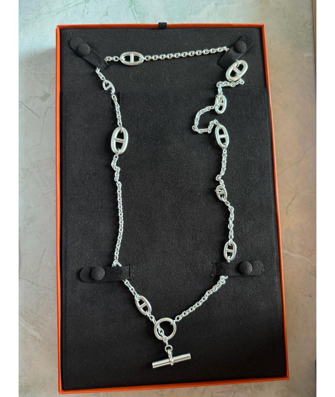 HERMES Серебряное серебряное колье, фото 3
