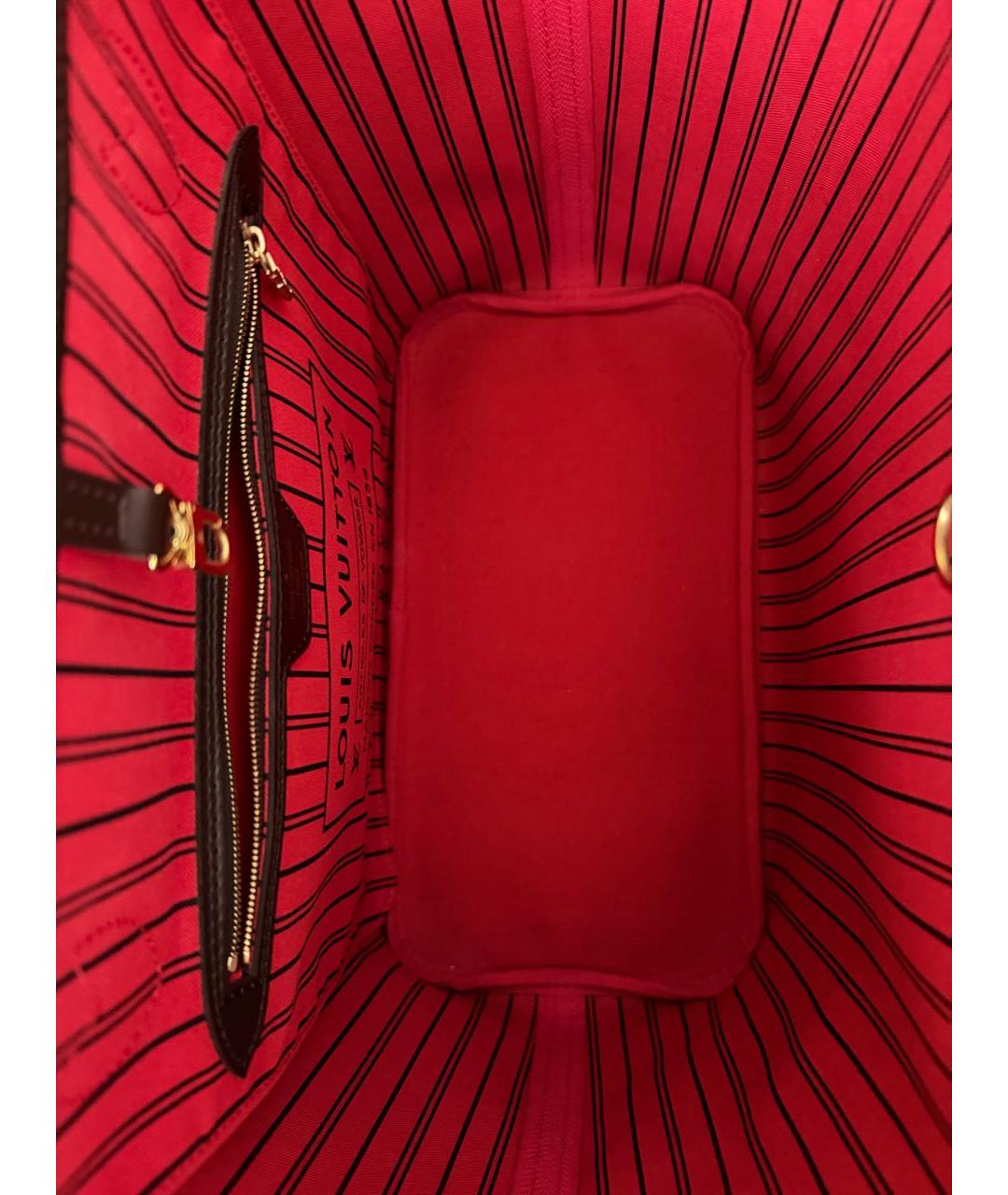 LOUIS VUITTON Коричневая кожаная сумка тоут, фото 5