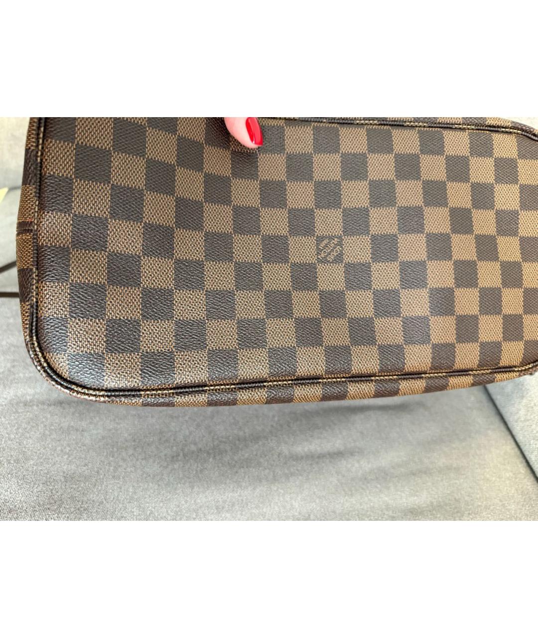 LOUIS VUITTON Коричневая кожаная сумка тоут, фото 4