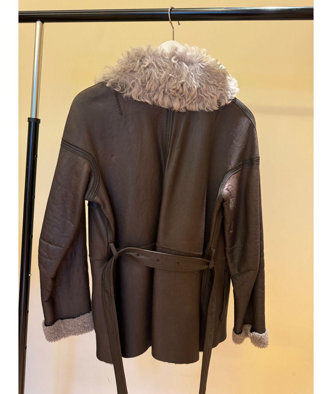 YVES SALOMON Коричневая кожаная дубленка, фото 2