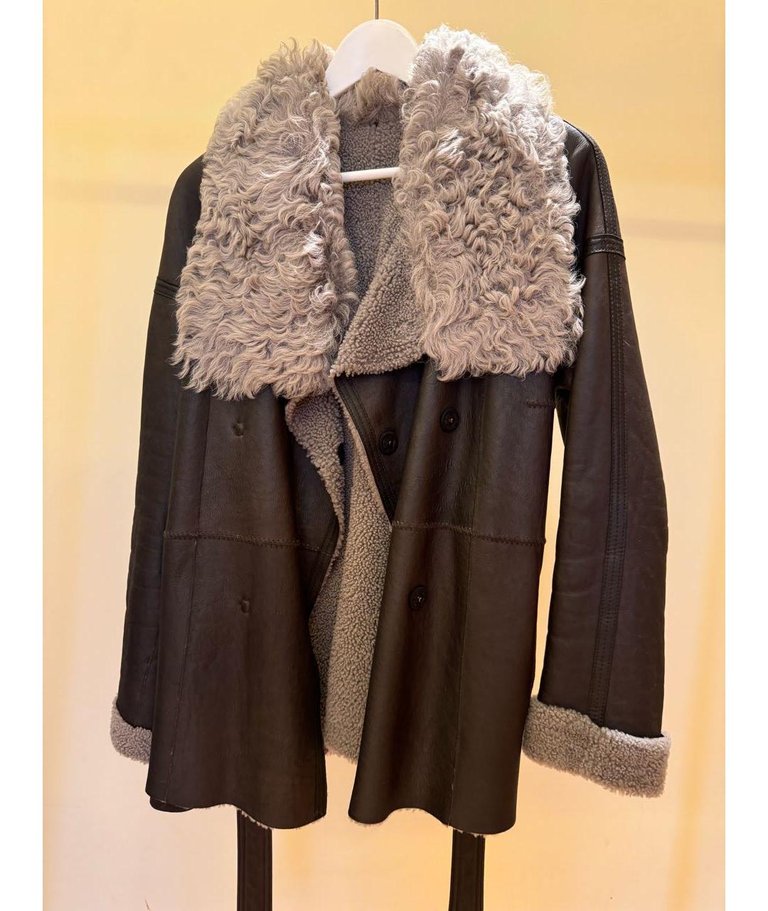 YVES SALOMON Коричневая кожаная дубленка, фото 4