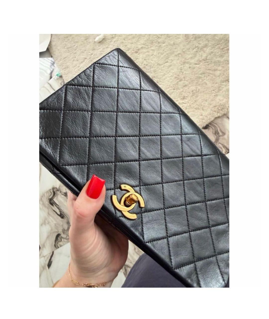 CHANEL Черная кожаная сумка через плечо, фото 8