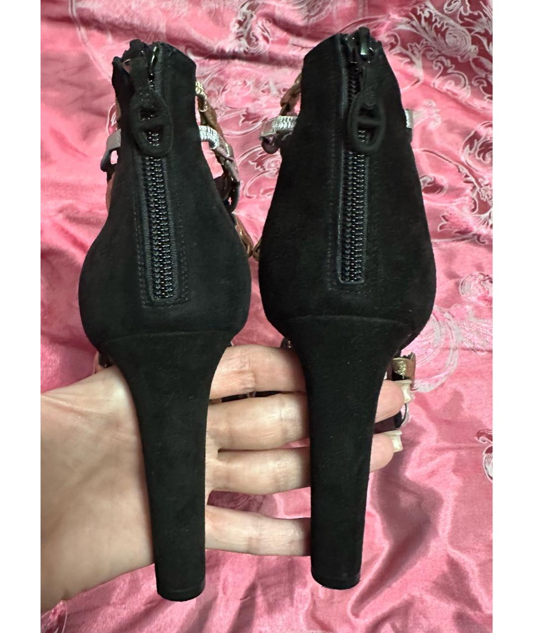 HERMES Мульти кожаные босоножки, фото 4