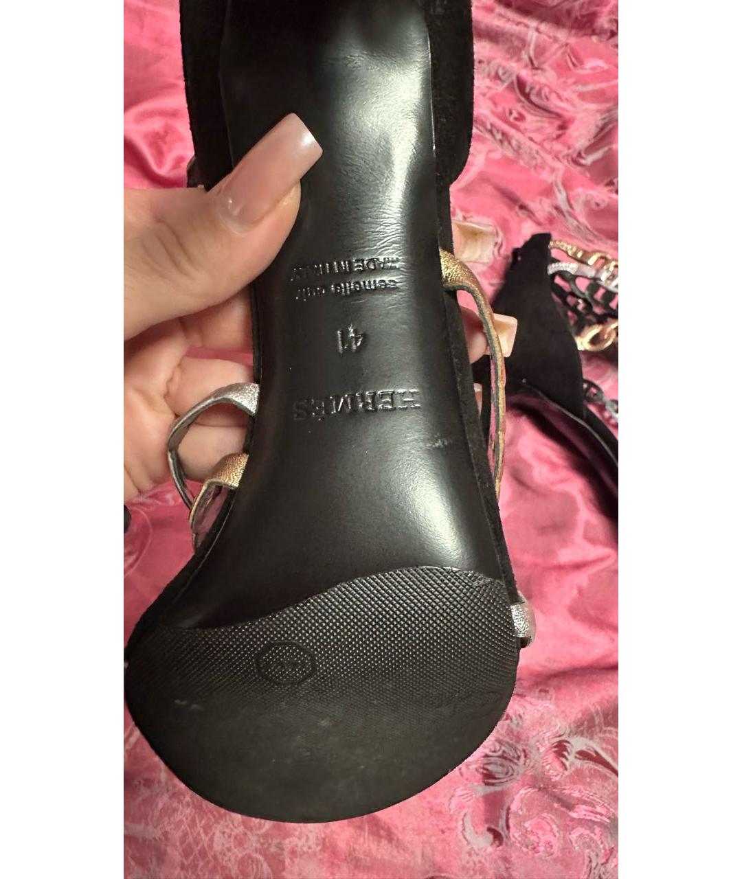 HERMES Мульти кожаные босоножки, фото 5