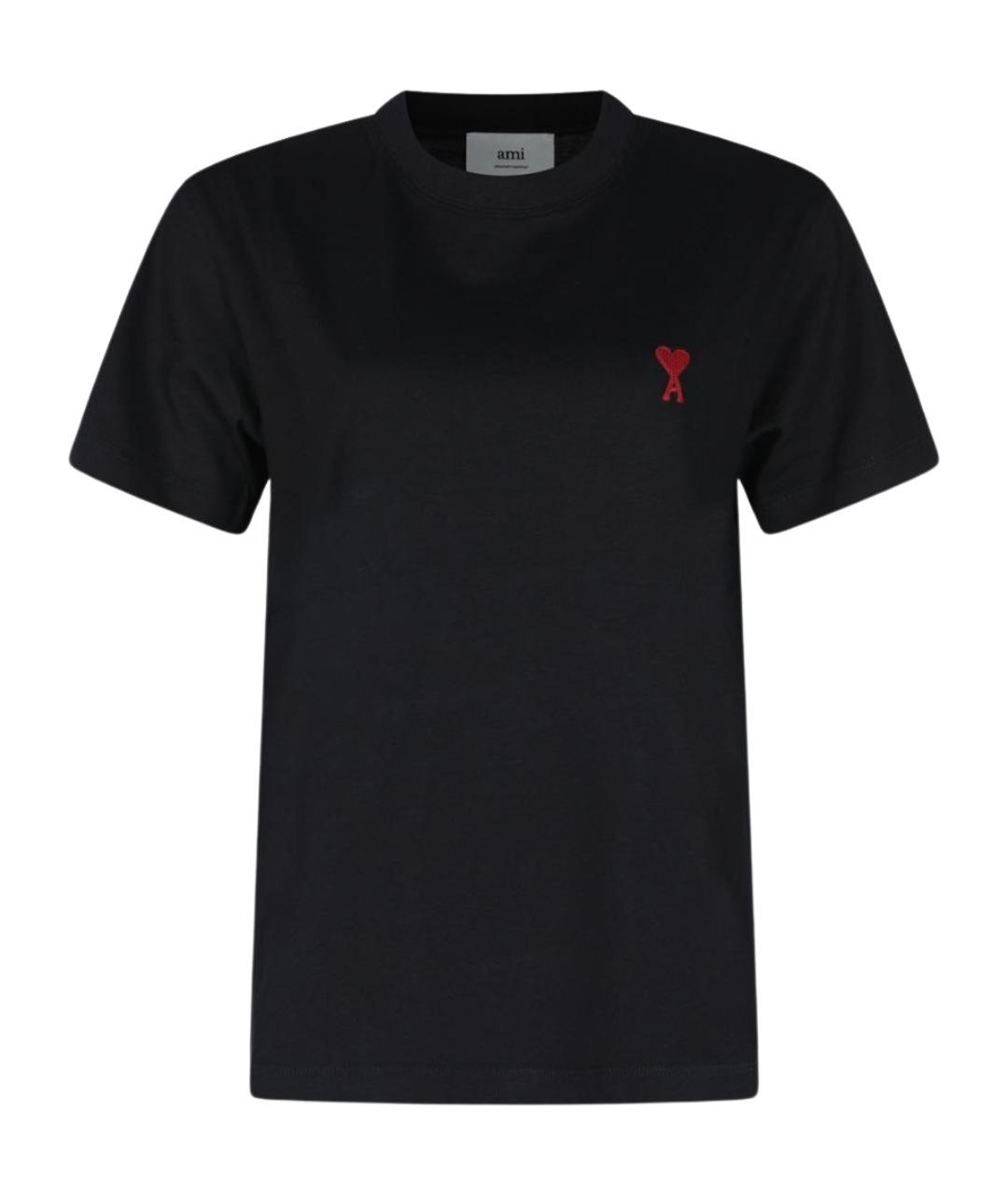 Ami Paris Черная хлопковая футболка, фото 1