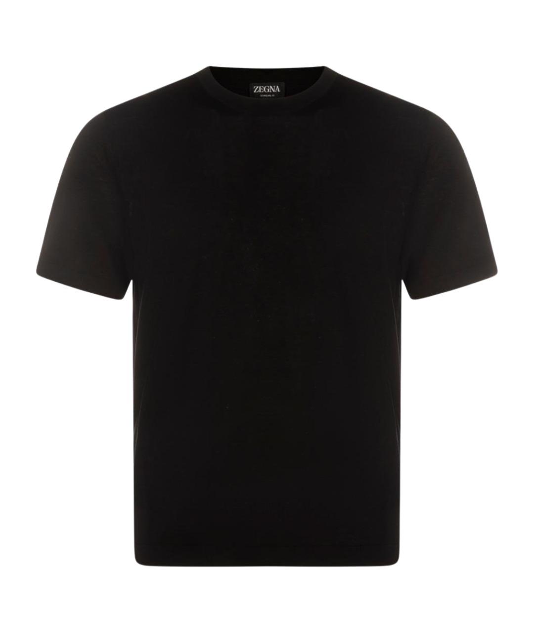 ZEGNA Черная хлопко-шерстяная футболка, фото 1