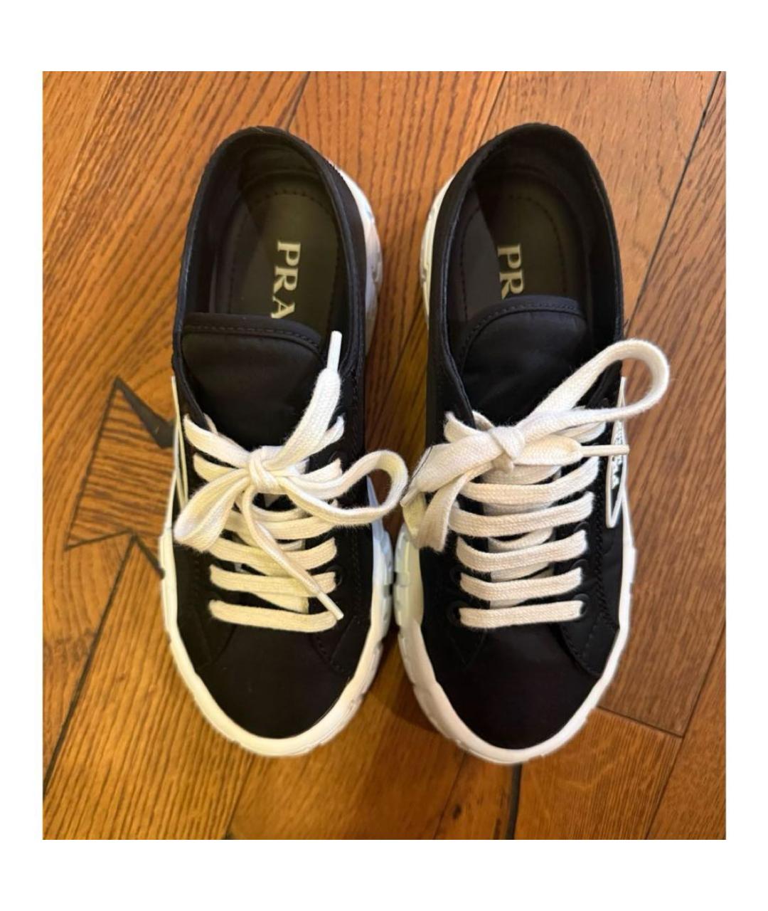 PRADA Черные текстильные кроссовки, фото 3
