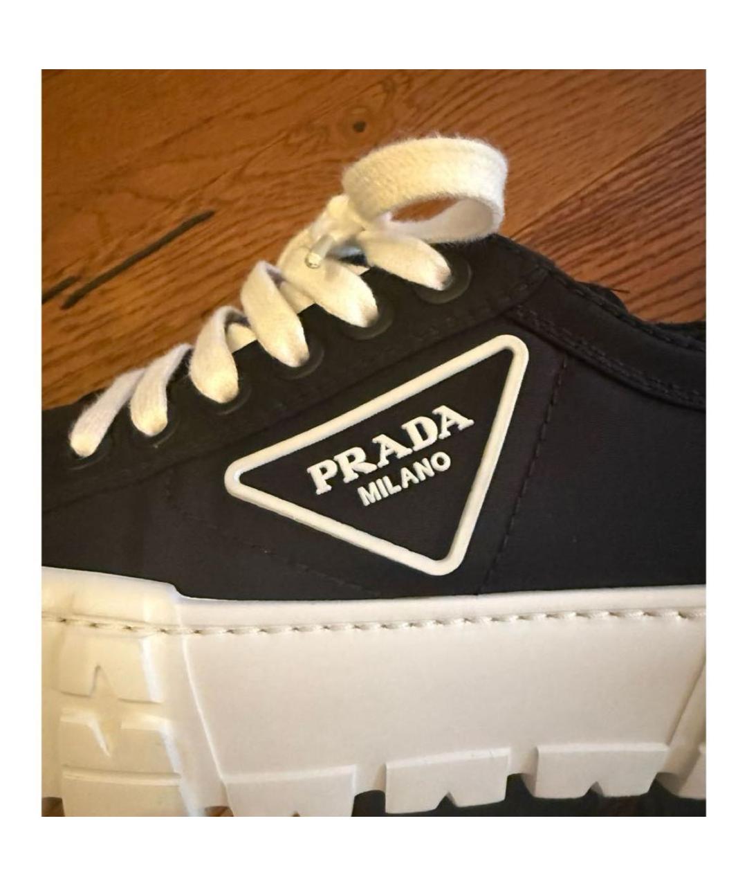 PRADA Черные текстильные кроссовки, фото 7