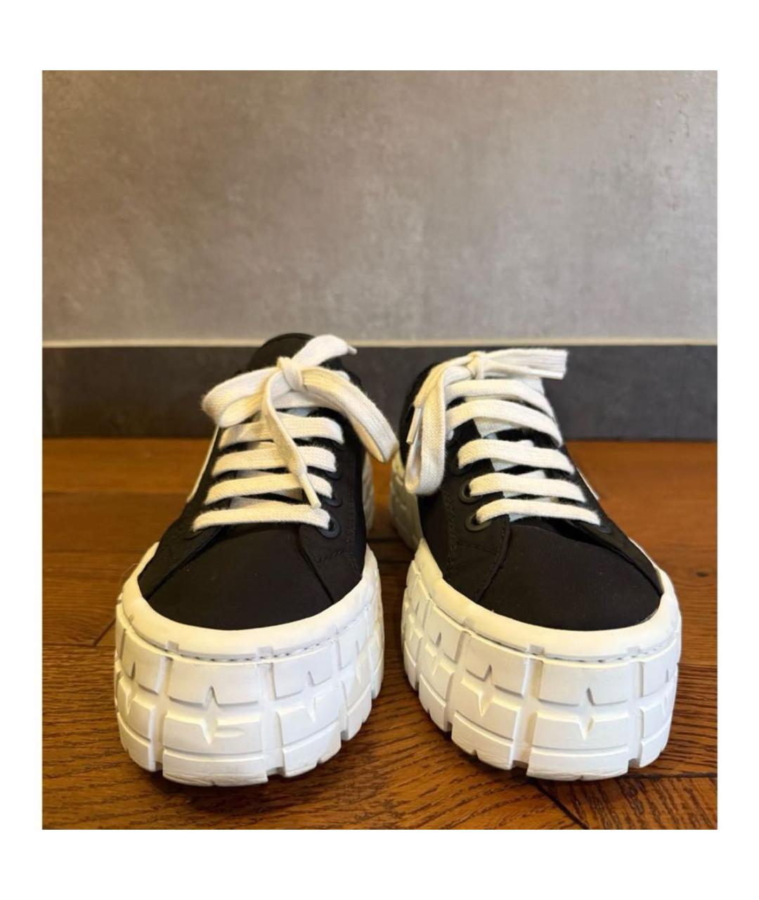 PRADA Черные текстильные кроссовки, фото 2