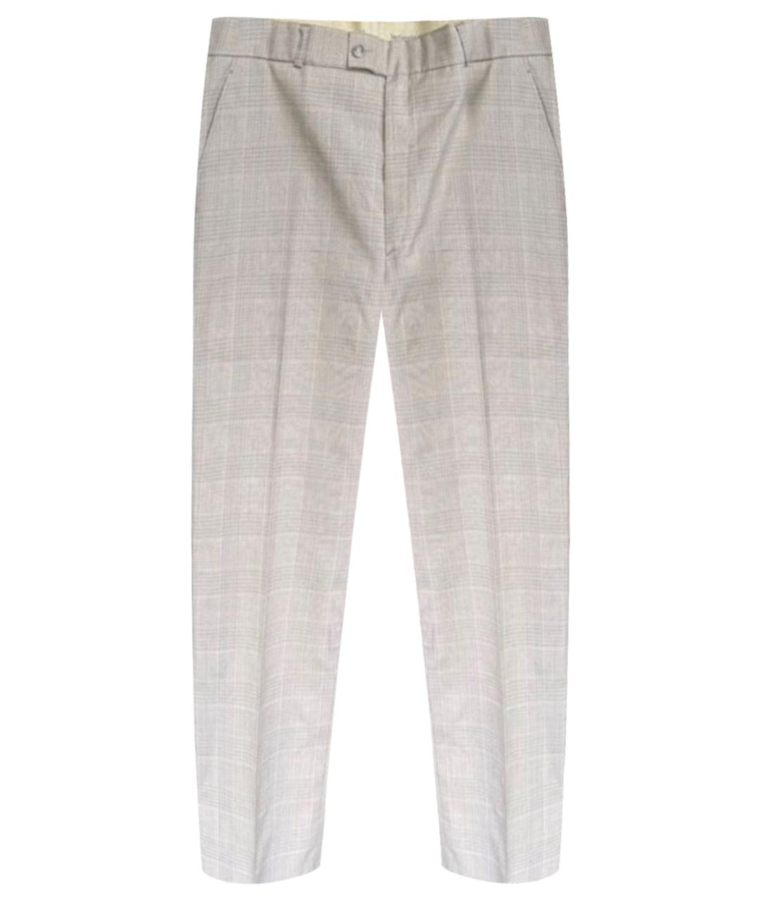 YVES SAINT LAURENT BEAUTY Бежевые шерстяные прямые брюки, фото 1