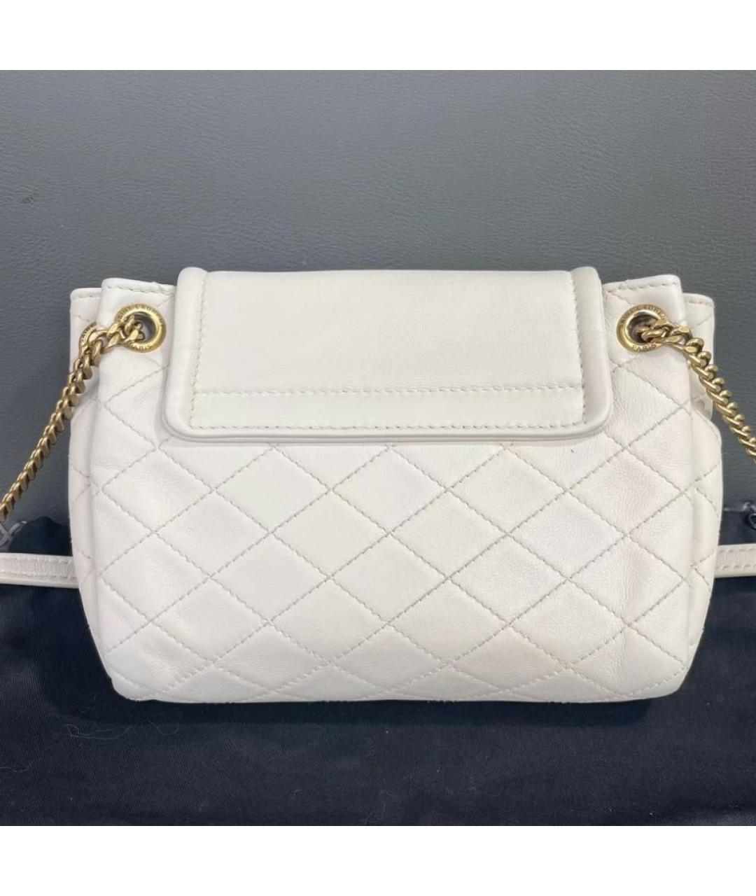 SAINT LAURENT Белая кожаная сумка через плечо, фото 3