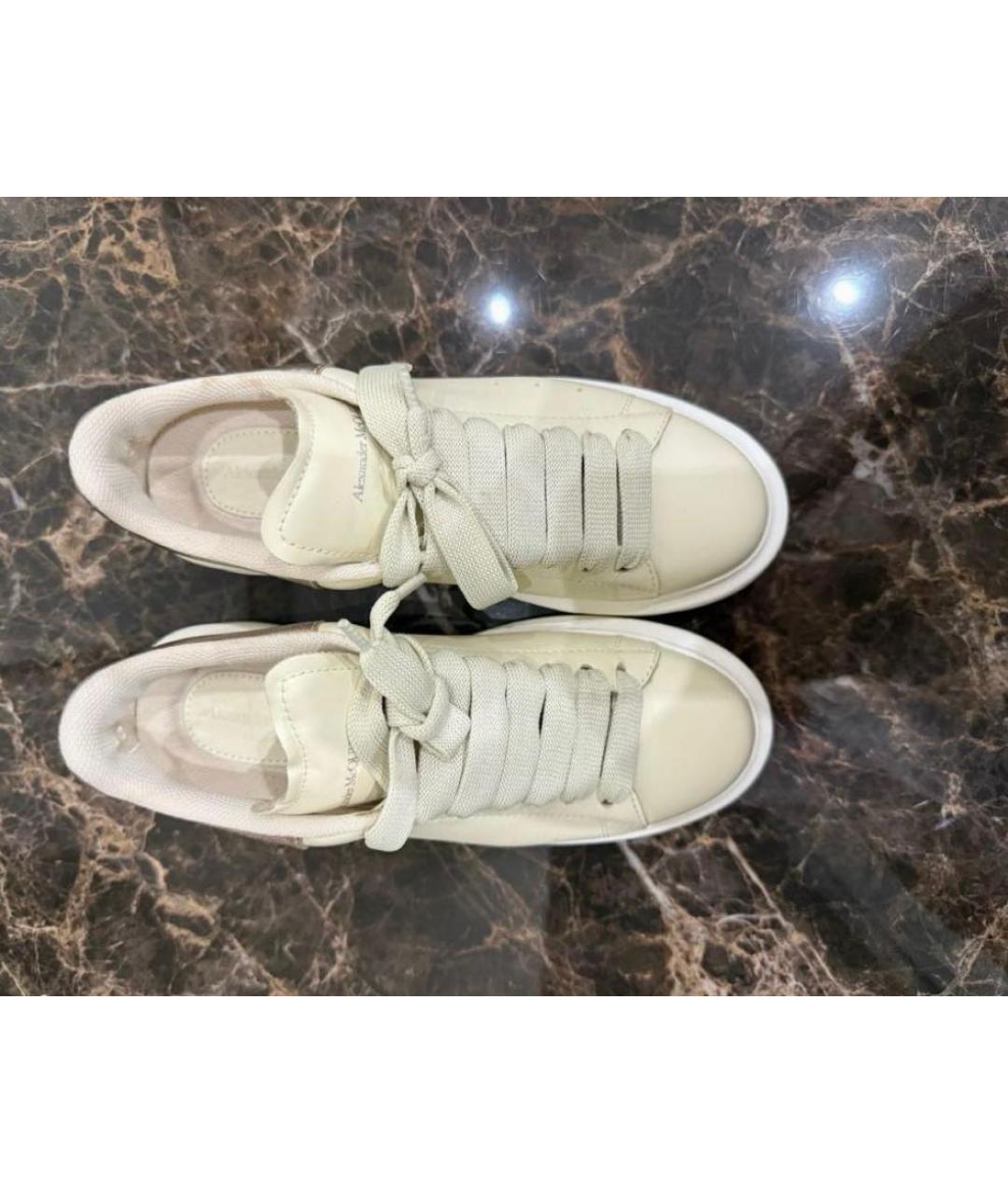 ALEXANDER MCQUEEN Белые кожаные кроссовки, фото 3