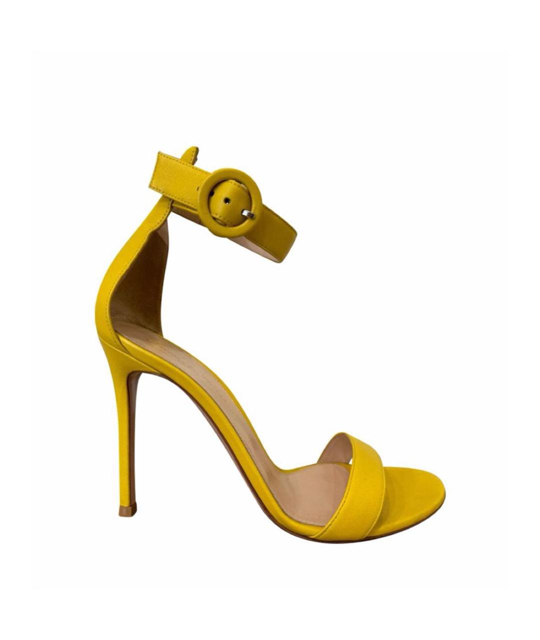 GIANVITO ROSSI Желтые босоножки, фото 1