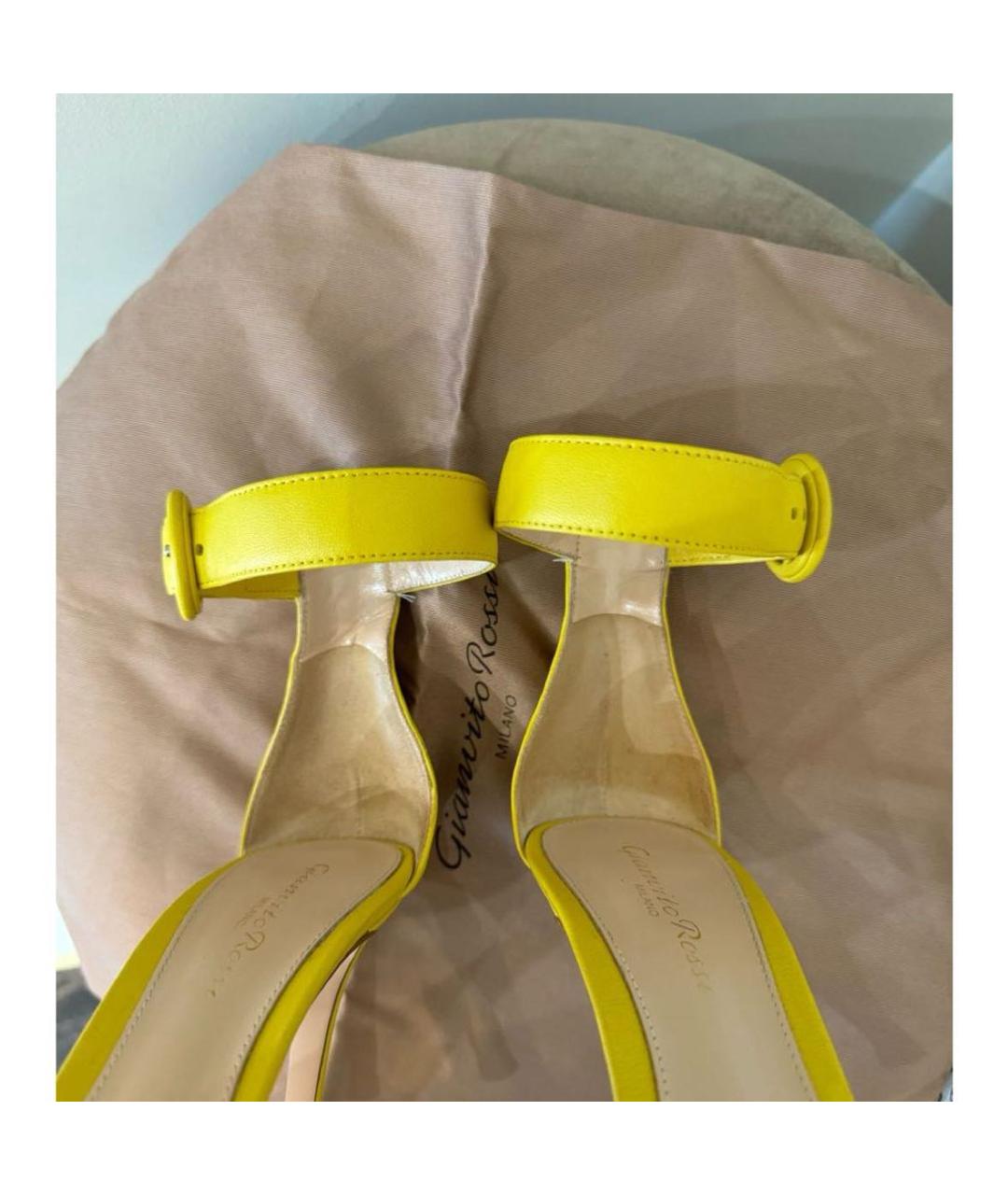 GIANVITO ROSSI Желтые босоножки, фото 6