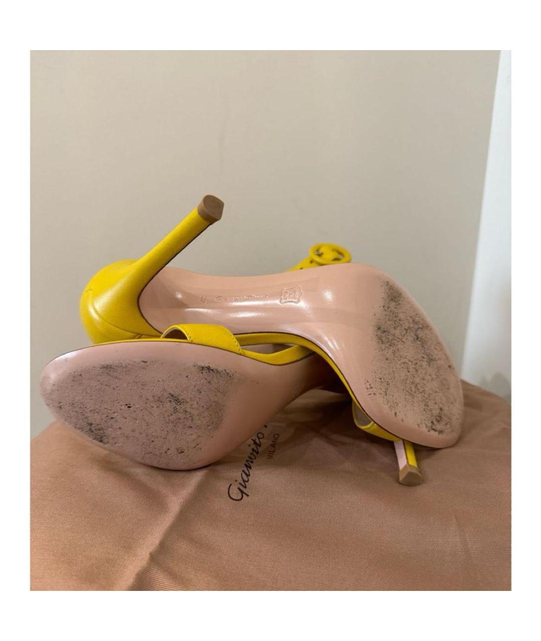 GIANVITO ROSSI Желтые босоножки, фото 7