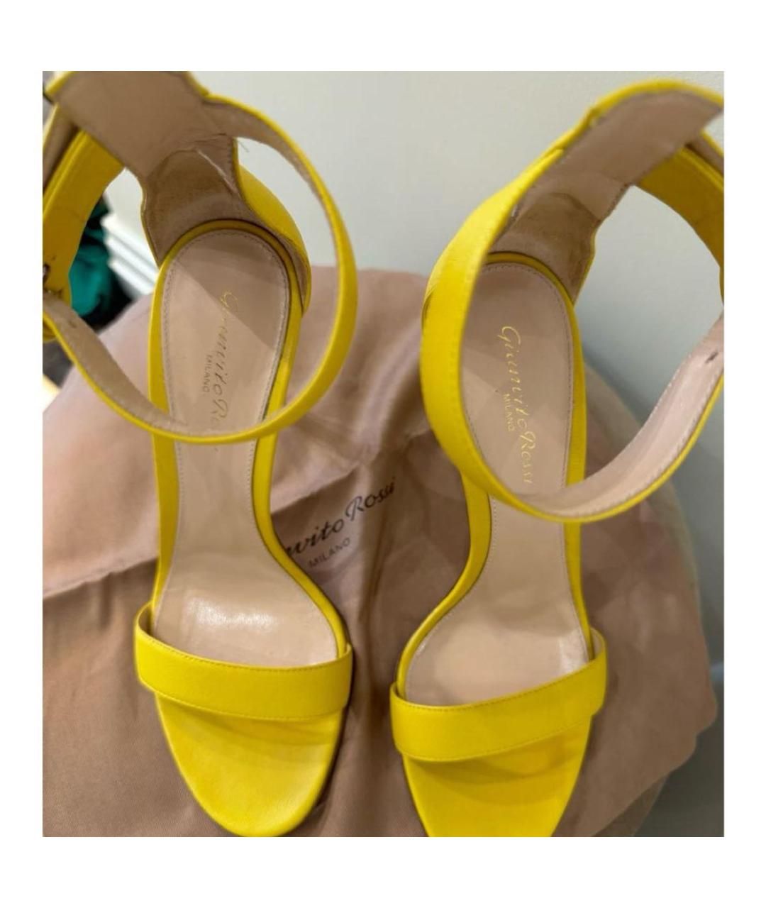 GIANVITO ROSSI Желтые босоножки, фото 4