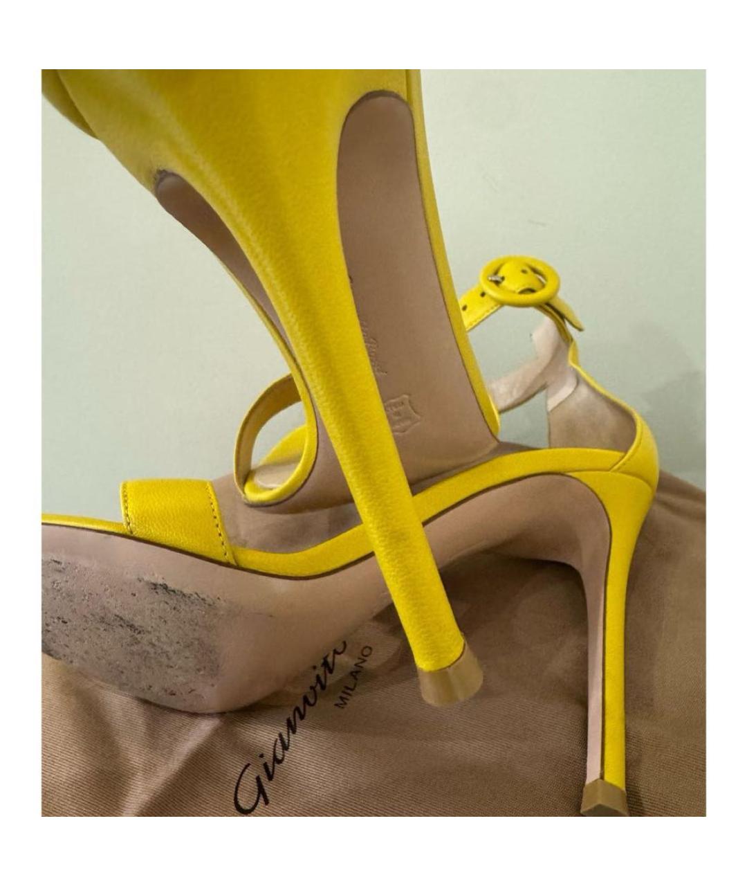 GIANVITO ROSSI Желтые босоножки, фото 5