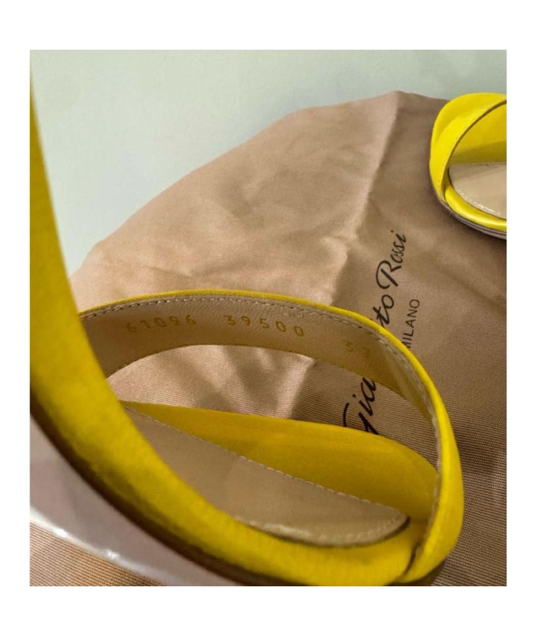 GIANVITO ROSSI Желтые босоножки, фото 8