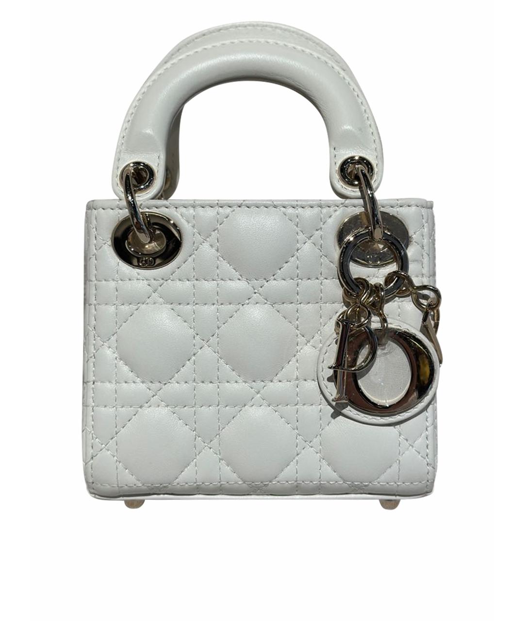 CHRISTIAN DIOR Белая кожаная сумка через плечо, фото 1