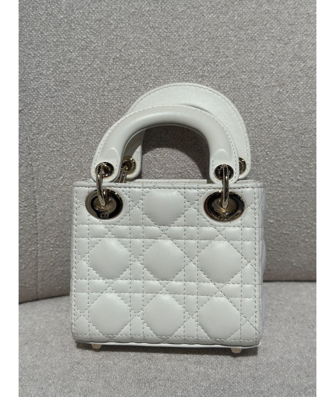 CHRISTIAN DIOR Белая кожаная сумка через плечо, фото 5