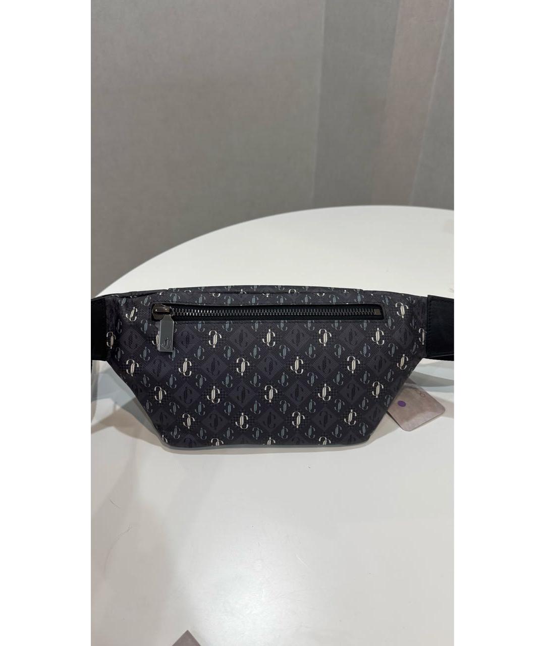 JIMMY CHOO Антрацитовая кожаная поясная сумка, фото 3