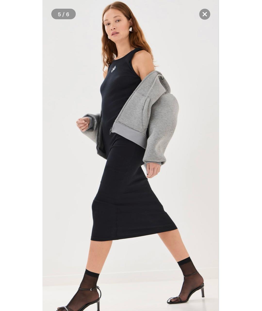 J.W.ANDERSON Черное хлопковое повседневное платье, фото 7